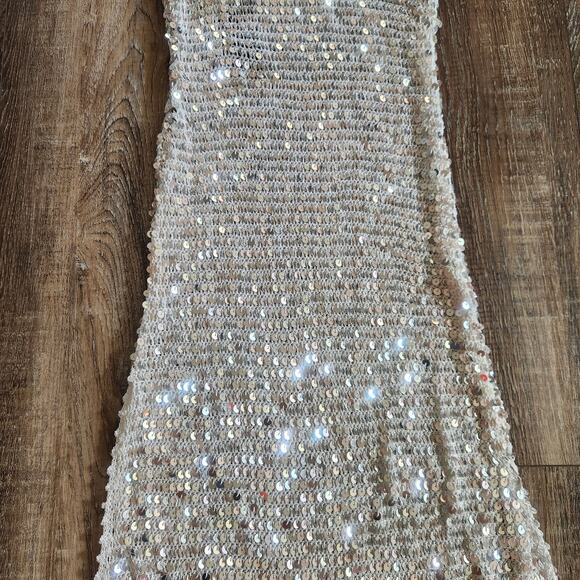 Retrofete Marie Sequin Crochet Dress in Silver and White Size XS/S NWT Maxi - Picture 9 of 15
